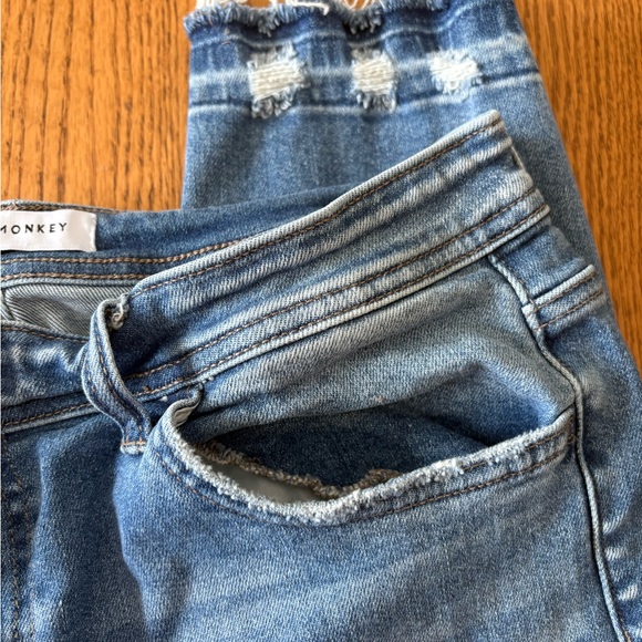 Flying Monkey Light Blue distressed Denim Jeans - Picture 4 of 6